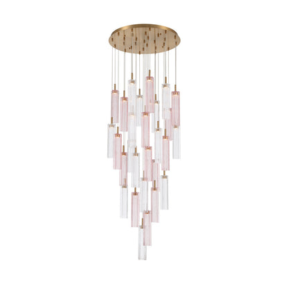 Crystorama Addis 26" LED Multi-Light Pendant Aged Brass Spring - detail