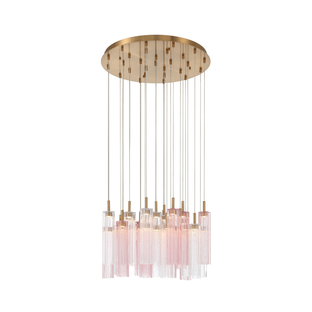 Crystorama Addis 26" LED Multi-Light Pendant Aged Brass Spring - detail