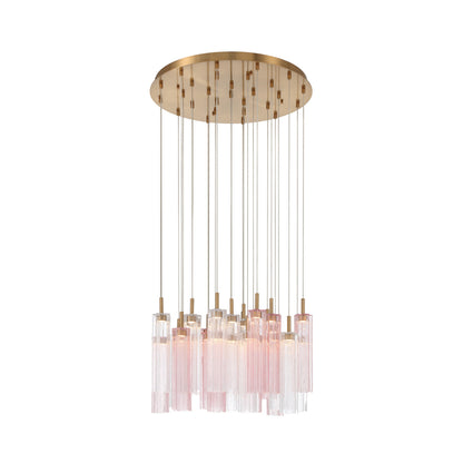 Crystorama Addis 26" LED Multi-Light Pendant Aged Brass Spring - detail