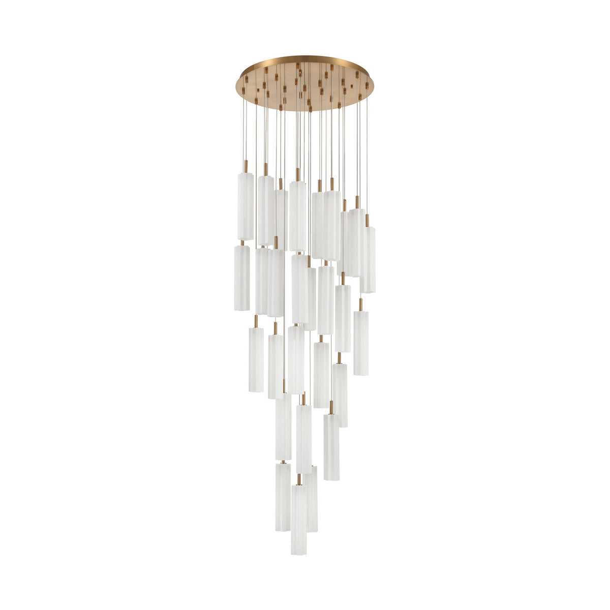 Crystorama Addis 26" LED Multi-Light Pendant Aged Brass White - detail