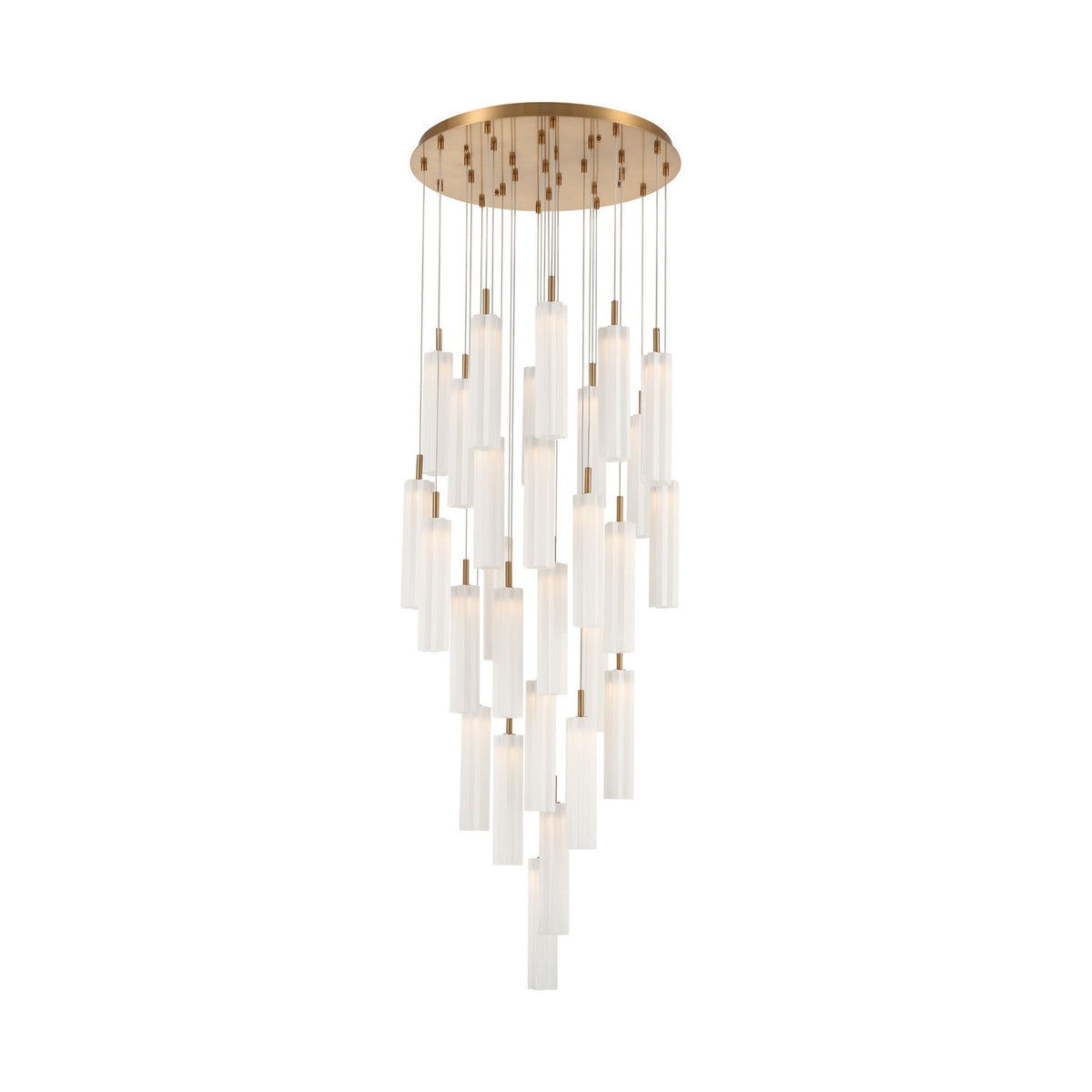 Crystorama Addis 26" LED Multi-Light Pendant Aged Brass White - detail