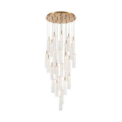 Crystorama Addis 26" LED Multi-Light Pendant Aged Brass White - detail