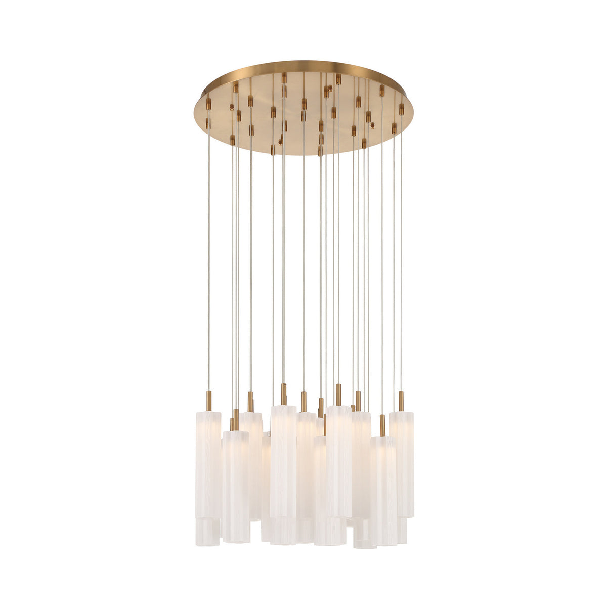 Crystorama Addis 26" LED Multi-Light Pendant Aged Brass White - detail