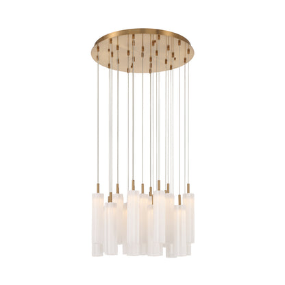 Crystorama Addis 26" LED Multi-Light Pendant Aged Brass White - detail