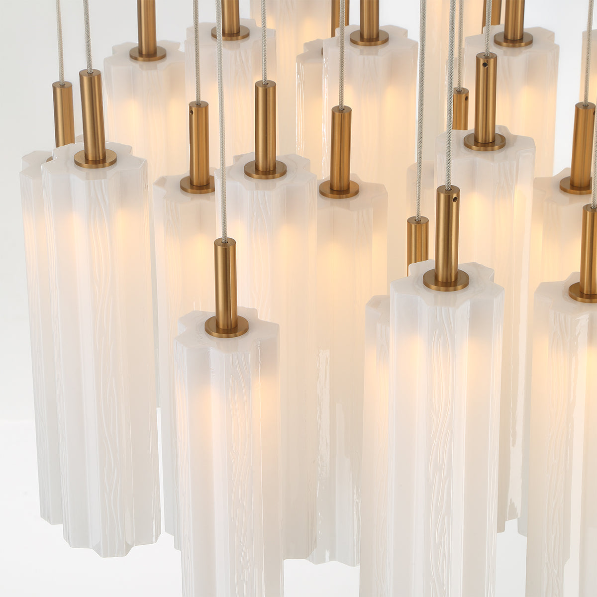 Crystorama Addis 26" LED Multi-Light Pendant Aged Brass White - detail