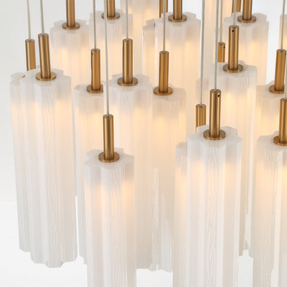 Crystorama Addis 26" LED Multi-Light Pendant Aged Brass White - detail