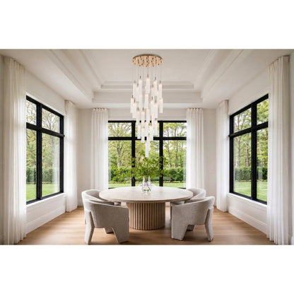 Crystorama Addis 26" LED Multi-Light Pendant Aged Brass White - lifestyle