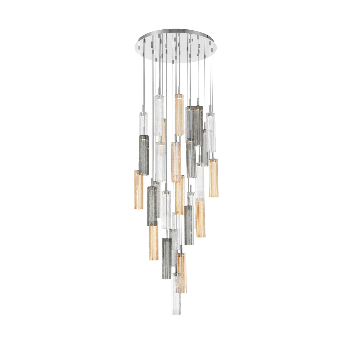 Crystorama Addis 26" LED Multi-Light Pendant Polished Chrome Autumn - detail