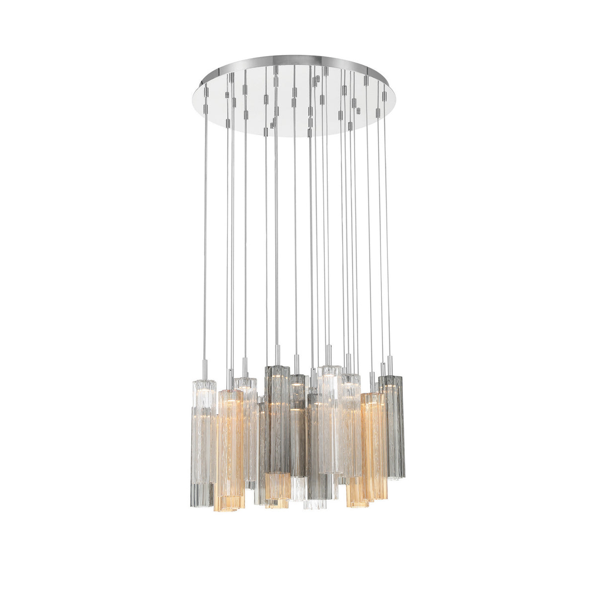 Crystorama Addis 26" LED Multi-Light Pendant Polished Chrome Autumn - detail