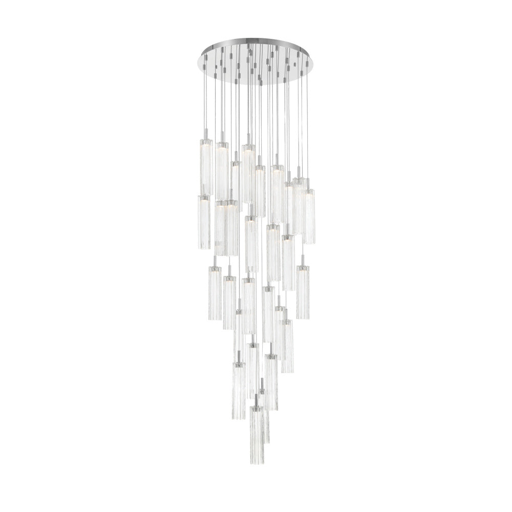 Crystorama Addis 26" LED Multi-Light Pendant Polished Chrome Clear