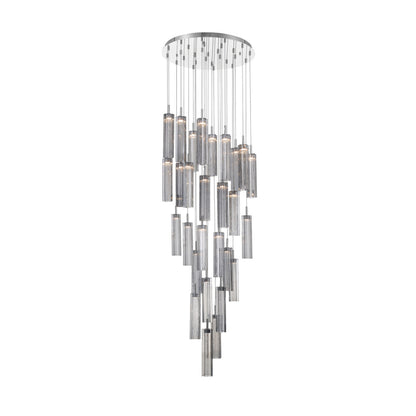 Crystorama Addis 26" LED Multi-Light Pendant Polished Chrome Smoke