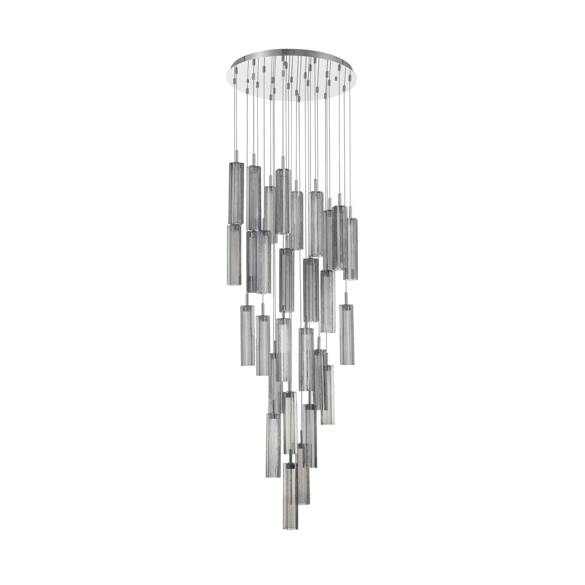 Crystorama Addis 26" LED Multi-Light Pendant Polished Chrome Smoke - detail