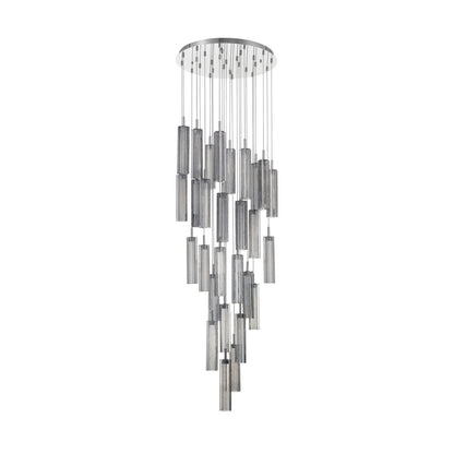 Crystorama Addis 26" LED Multi-Light Pendant Polished Chrome Smoke - detail
