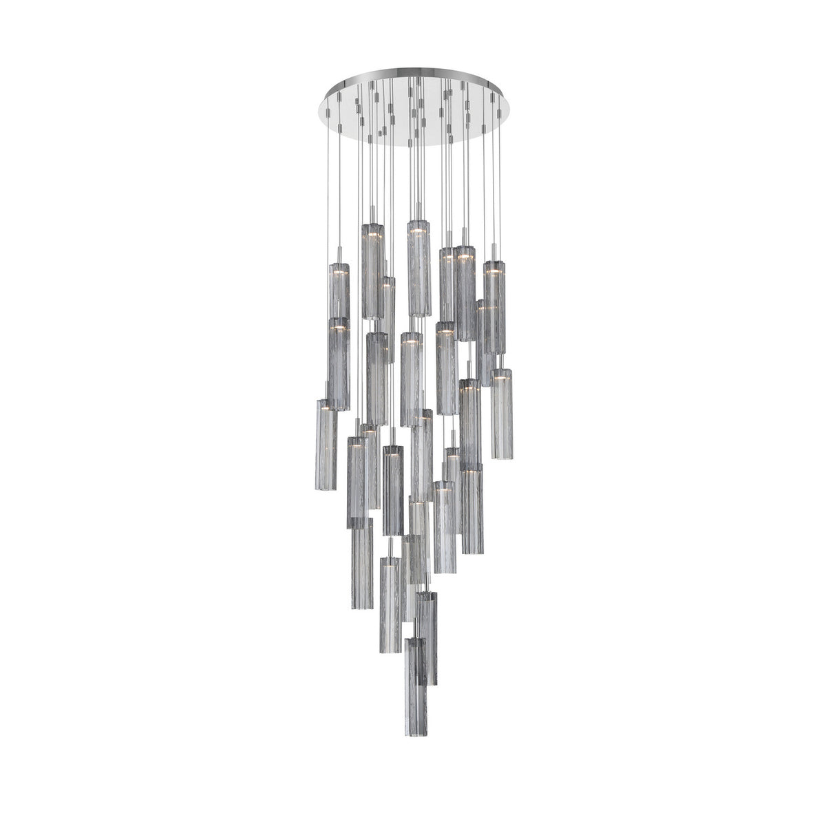 Crystorama Addis 26" LED Multi-Light Pendant Polished Chrome Smoke - detail