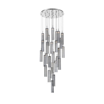 Crystorama Addis 26" LED Multi-Light Pendant Polished Chrome Smoke - detail
