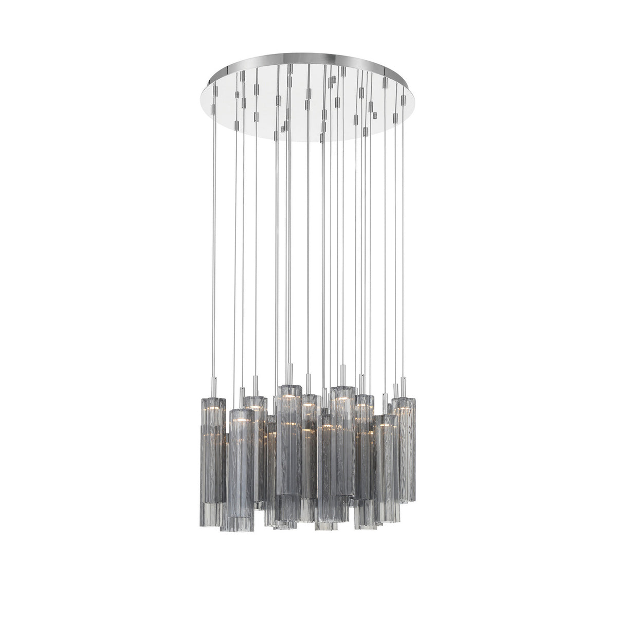 Crystorama Addis 26" LED Multi-Light Pendant Polished Chrome Smoke - detail