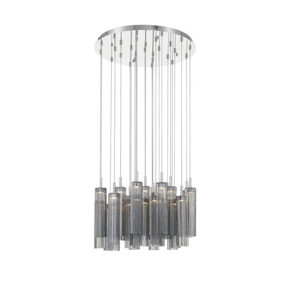 Crystorama Addis 26" LED Multi-Light Pendant Polished Chrome Smoke - detail