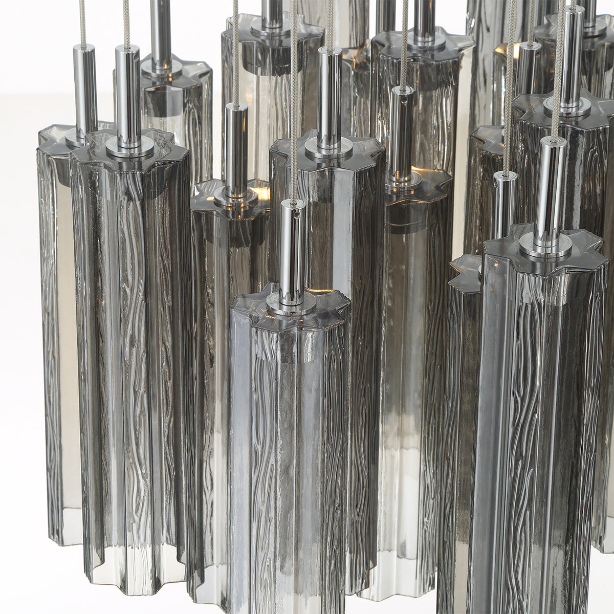 Crystorama Addis 26" LED Multi-Light Pendant Polished Chrome Smoke - detail