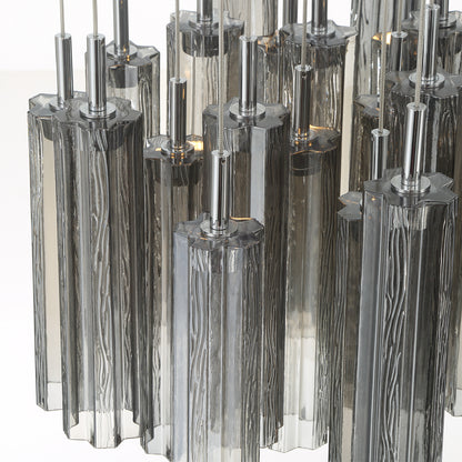 Crystorama Addis 26" LED Multi-Light Pendant Polished Chrome Smoke - detail