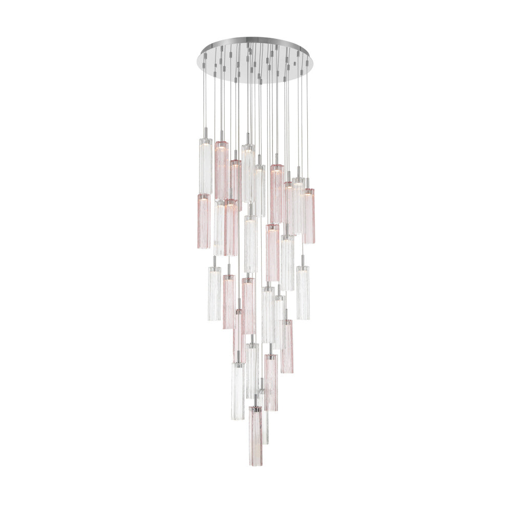 Crystorama Addis 26" LED Multi-Light Pendant Polished Chrome Spring