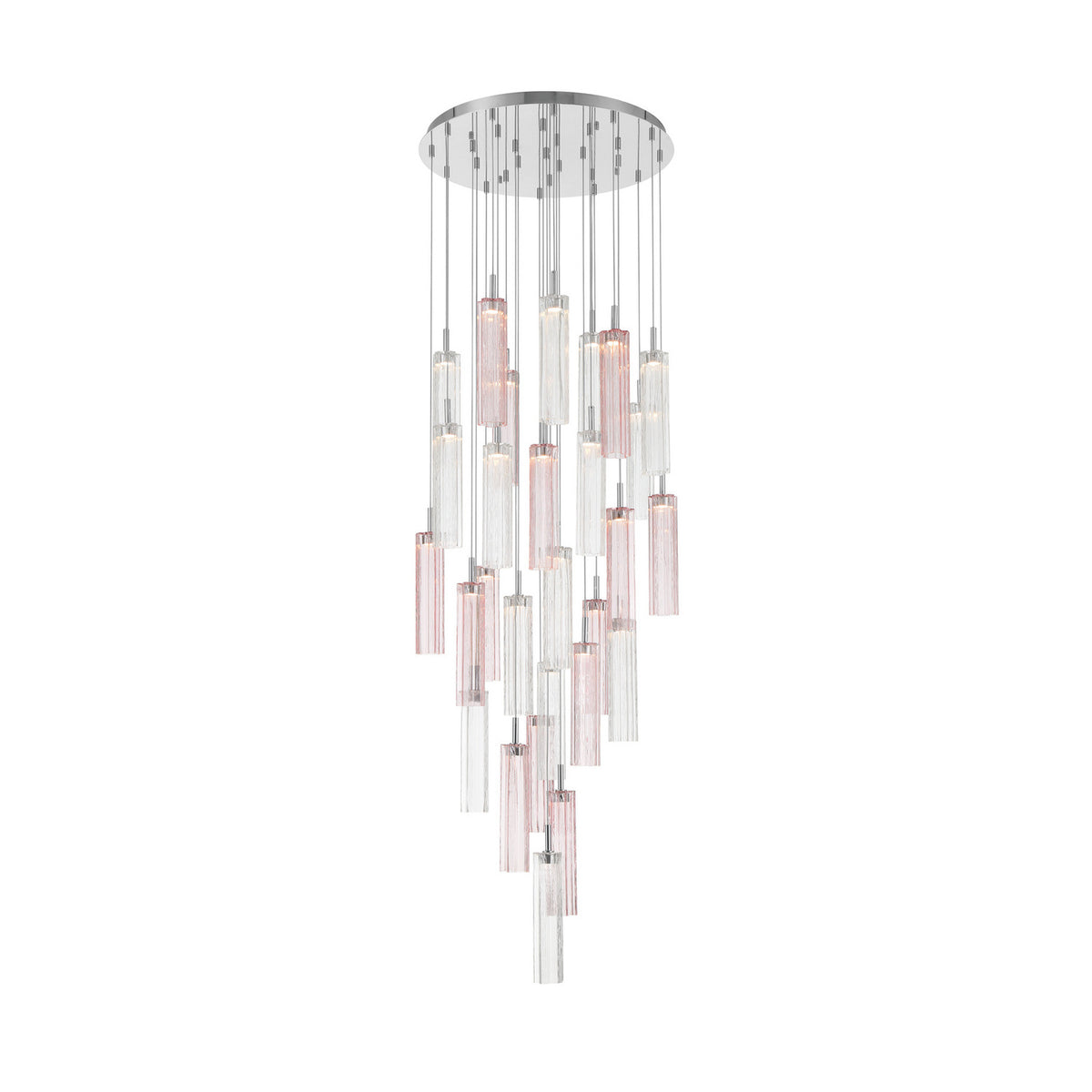Crystorama Addis 26" LED Multi-Light Pendant Polished Chrome Spring - detail
