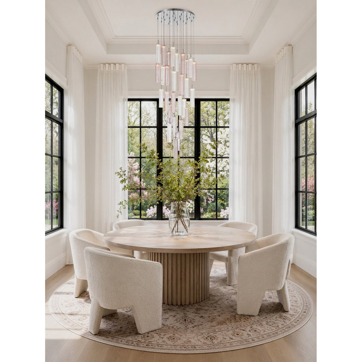 Crystorama Addis 26" LED Multi-Light Pendant Polished Chrome Spring - lifestyle