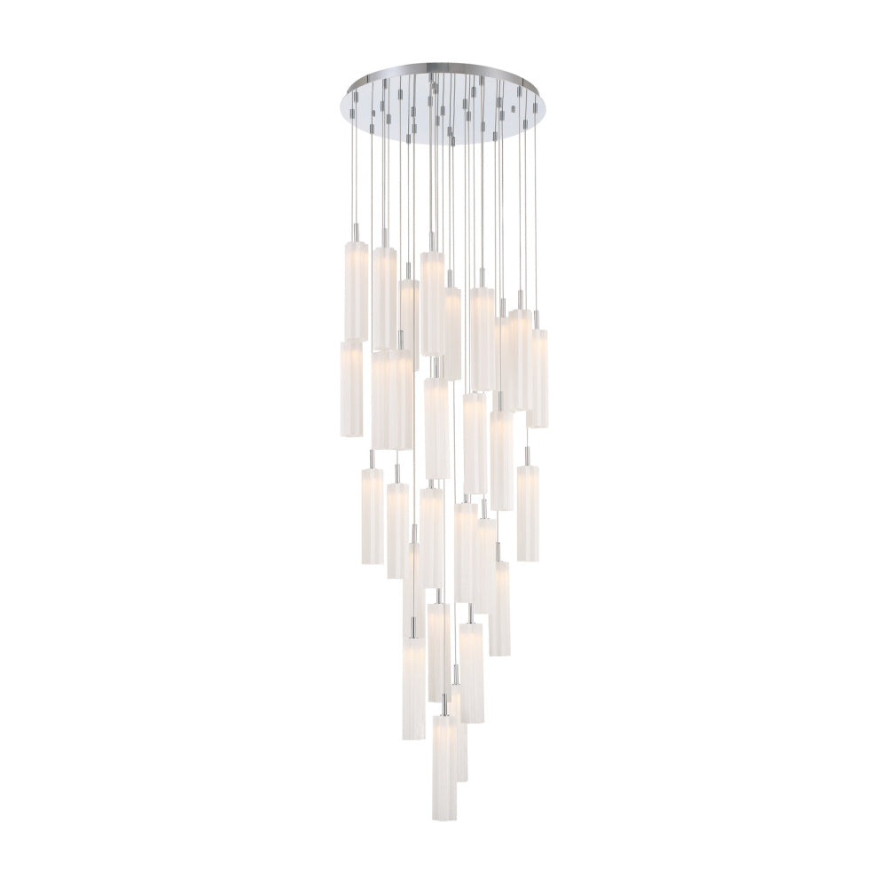 Crystorama Addis 26" LED Multi-Light Pendant Polished Chrome White