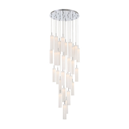 Crystorama Addis 26" LED Multi-Light Pendant Polished Chrome White