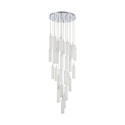 Crystorama Addis 26" LED Multi-Light Pendant Polished Chrome White - detail