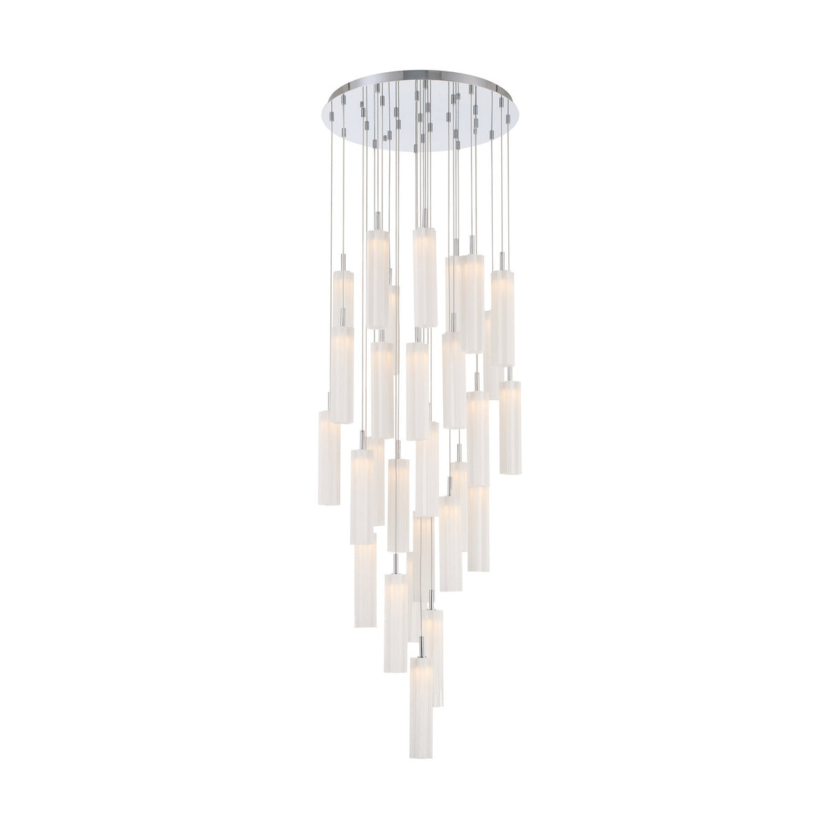 Crystorama Addis 26" LED Multi-Light Pendant Polished Chrome White - detail