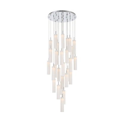 Crystorama Addis 26" LED Multi-Light Pendant Polished Chrome White - detail