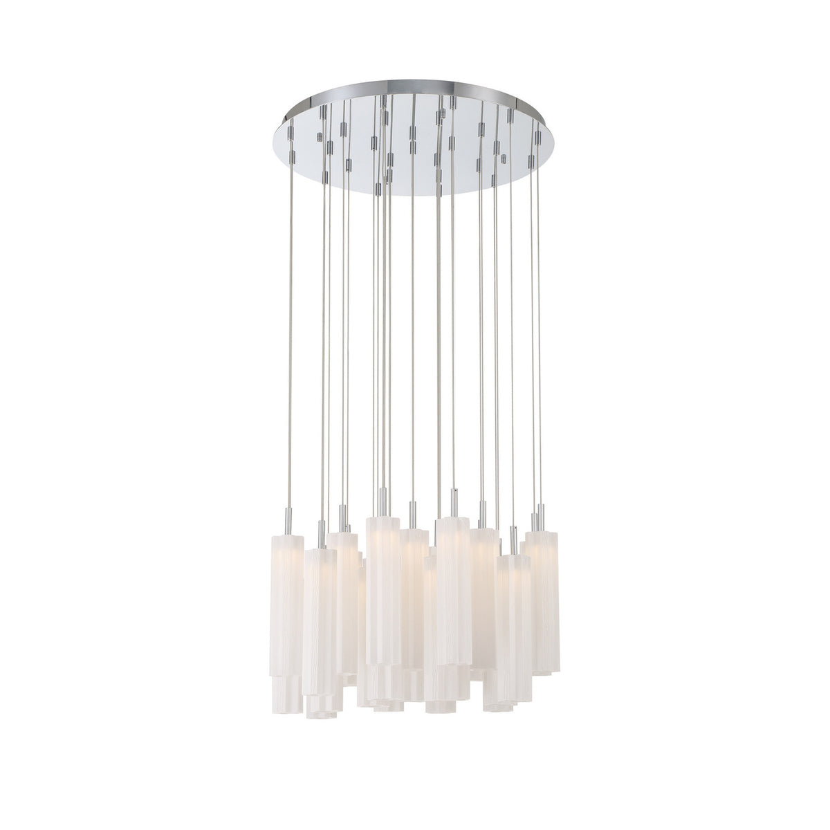 Crystorama Addis 26" LED Multi-Light Pendant Polished Chrome White - detail