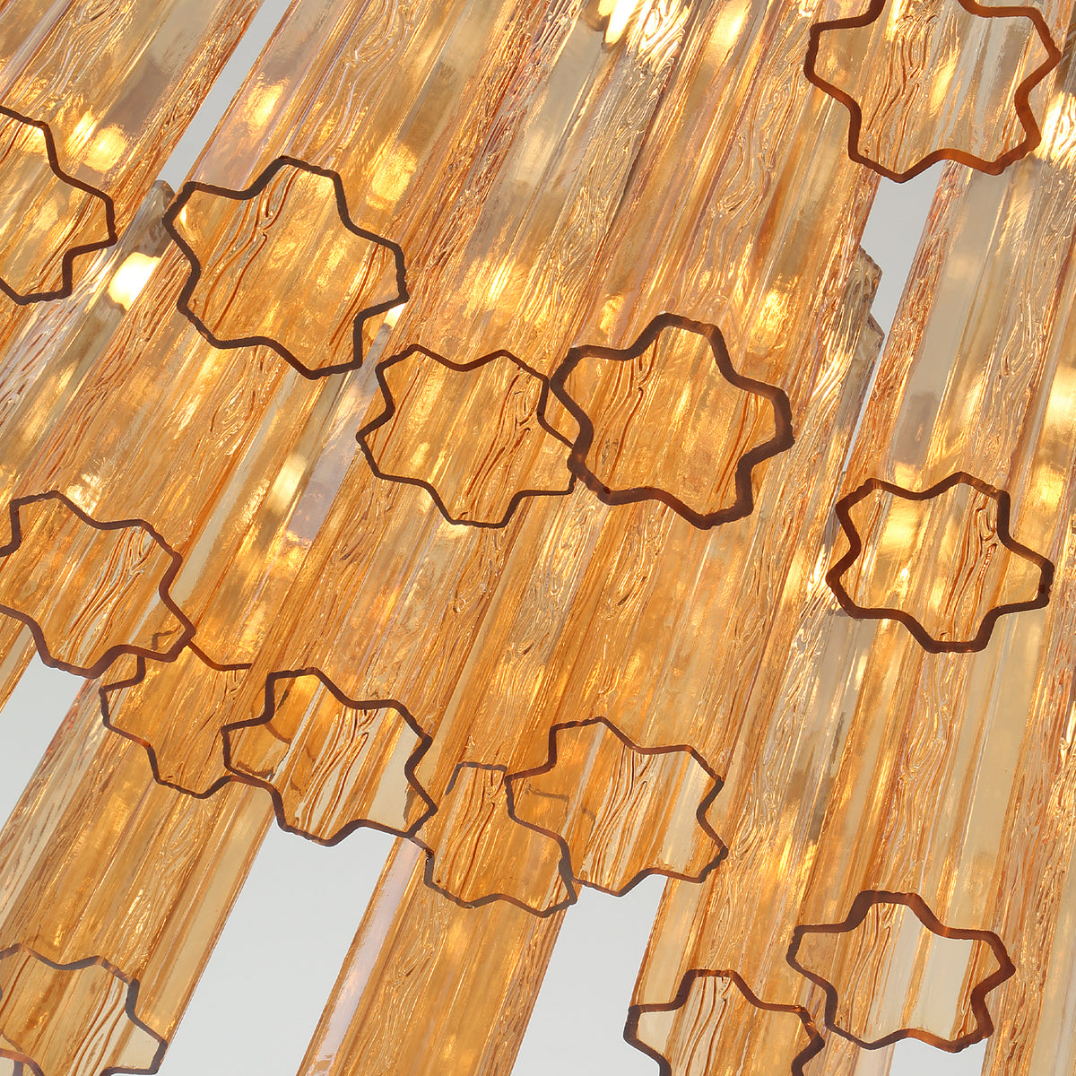 Crystorama Addis 36" LED Multi-Light Pendant Aged Brass Amber - detail