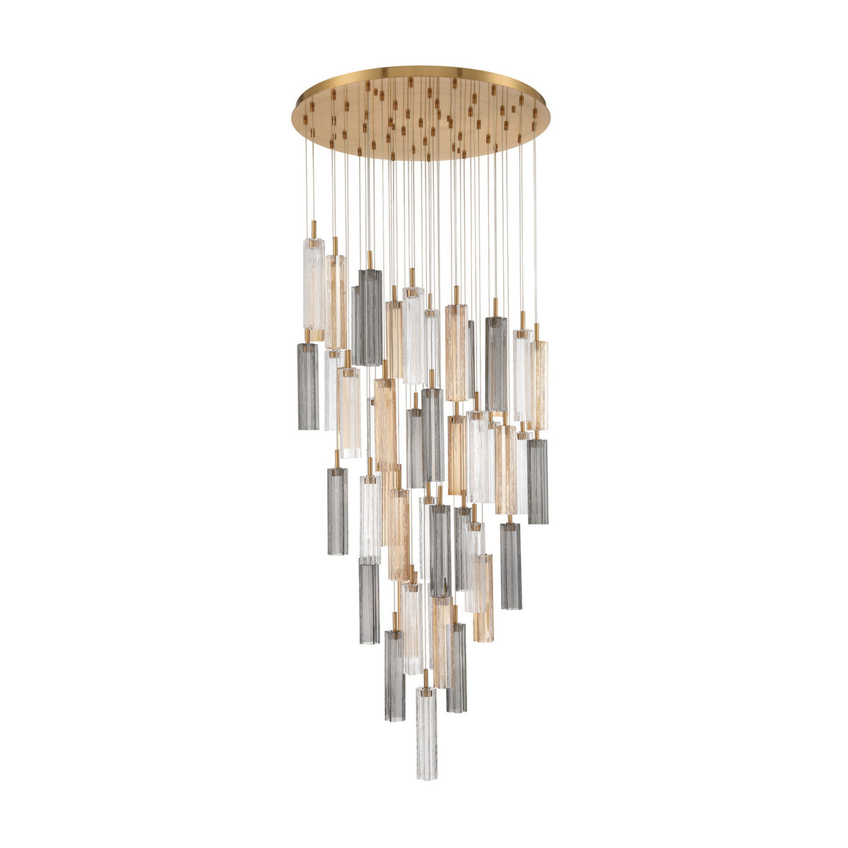 Crystorama Addis 36" LED Multi-Light Pendant Aged Brass Autumn - detail