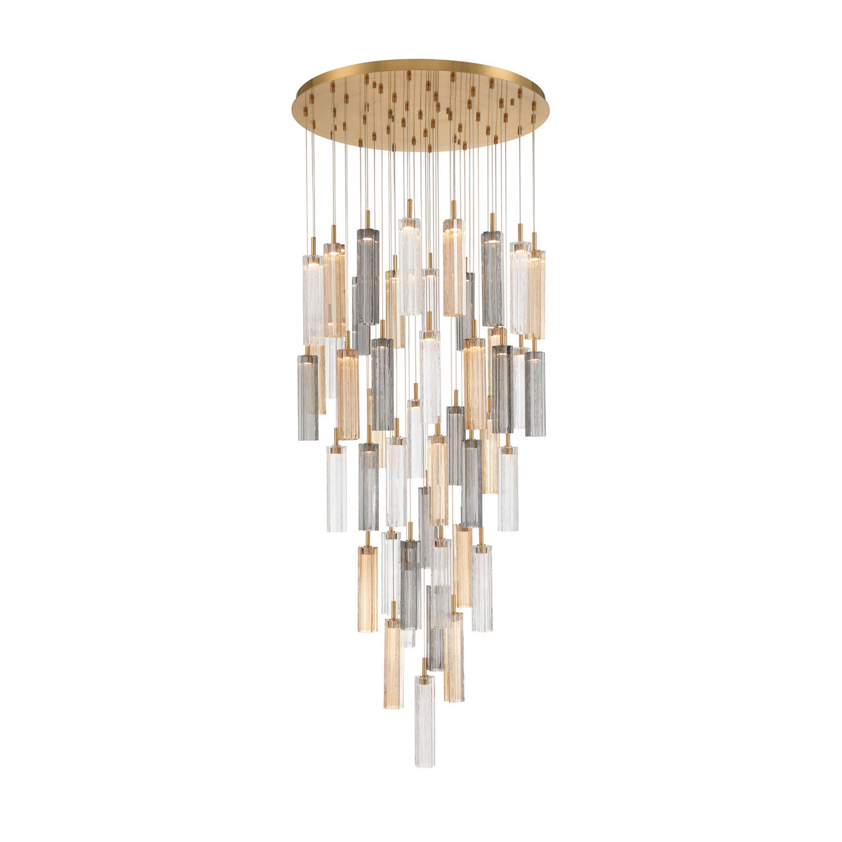 Crystorama Addis 36" LED Multi-Light Pendant Aged Brass Autumn - detail
