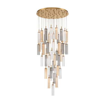 Crystorama Addis 36" LED Multi-Light Pendant Aged Brass Autumn - detail