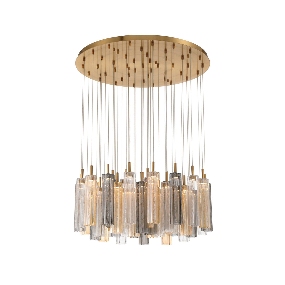 Crystorama Addis 36" LED Multi-Light Pendant Aged Brass Autumn - detail