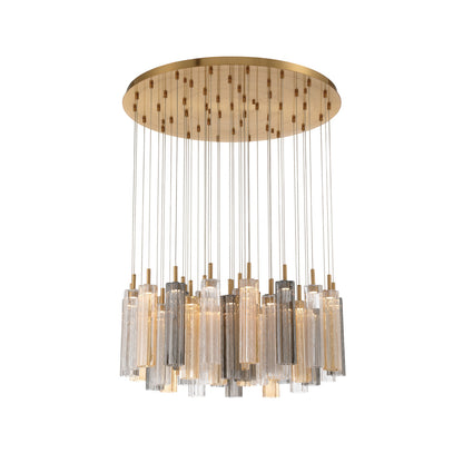 Crystorama Addis 36" LED Multi-Light Pendant Aged Brass Autumn - detail