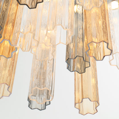 Crystorama Addis 36" LED Multi-Light Pendant Aged Brass Autumn - detail