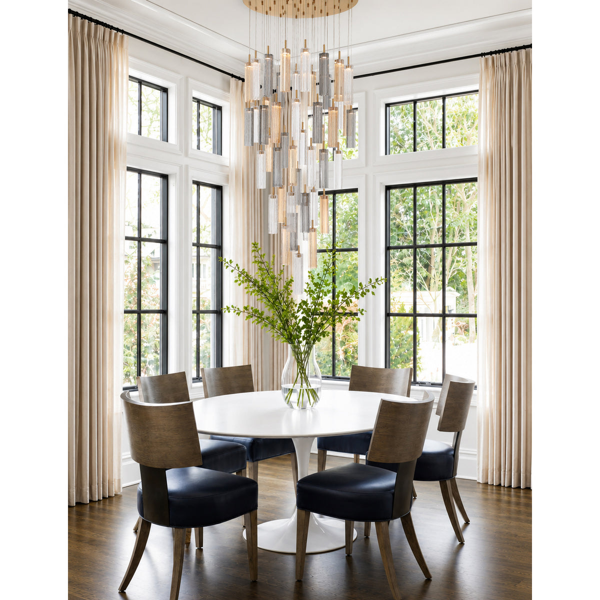 Crystorama Addis 36" LED Multi-Light Pendant Aged Brass Autumn - lifestyle