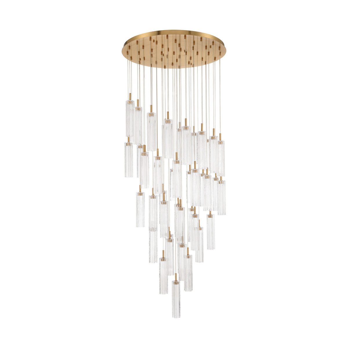 Crystorama Addis 36" LED Multi-Light Pendant Aged Brass Clear - detail