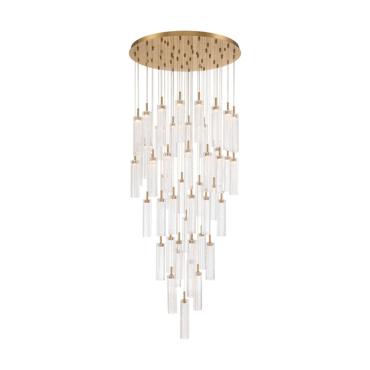 Crystorama Addis 36" LED Multi-Light Pendant Aged Brass Clear - detail