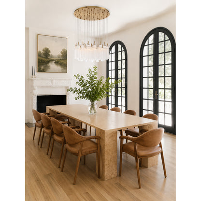 Crystorama Addis 36" LED Multi-Light Pendant Aged Brass Clear - lifestyle