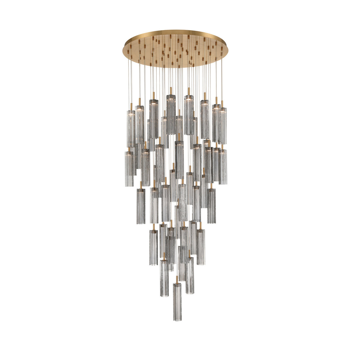 Crystorama Addis 36" LED Multi-Light Pendant Aged Brass Smoke - detail