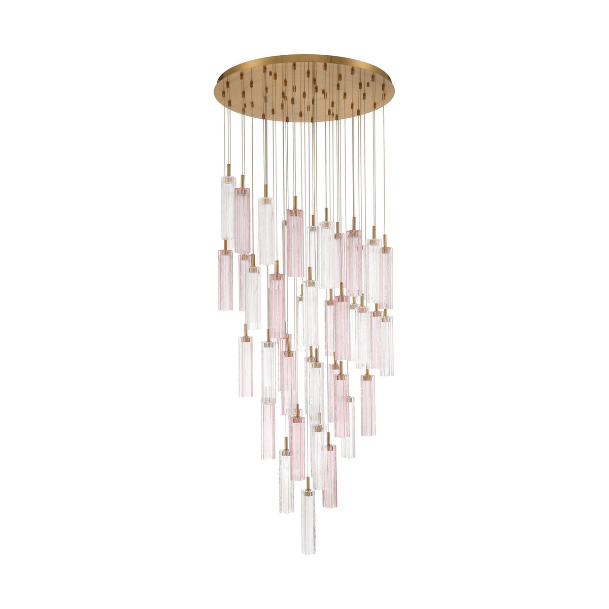 Crystorama Addis 36" LED Multi-Light Pendant Aged Brass Spring - detail