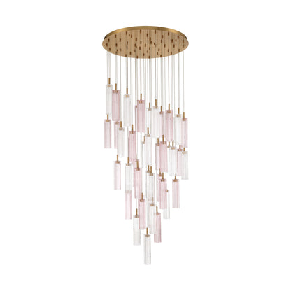 Crystorama Addis 36" LED Multi-Light Pendant Aged Brass Spring - detail
