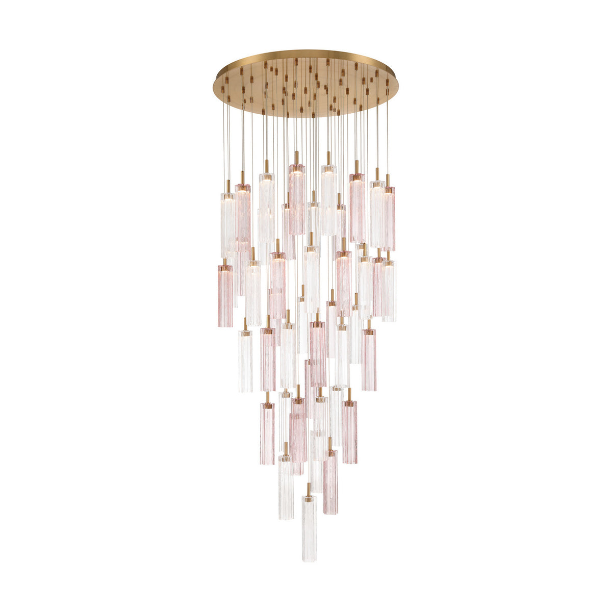 Crystorama Addis 36" LED Multi-Light Pendant Aged Brass Spring - detail