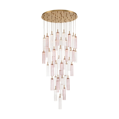 Crystorama Addis 36" LED Multi-Light Pendant Aged Brass Spring - detail