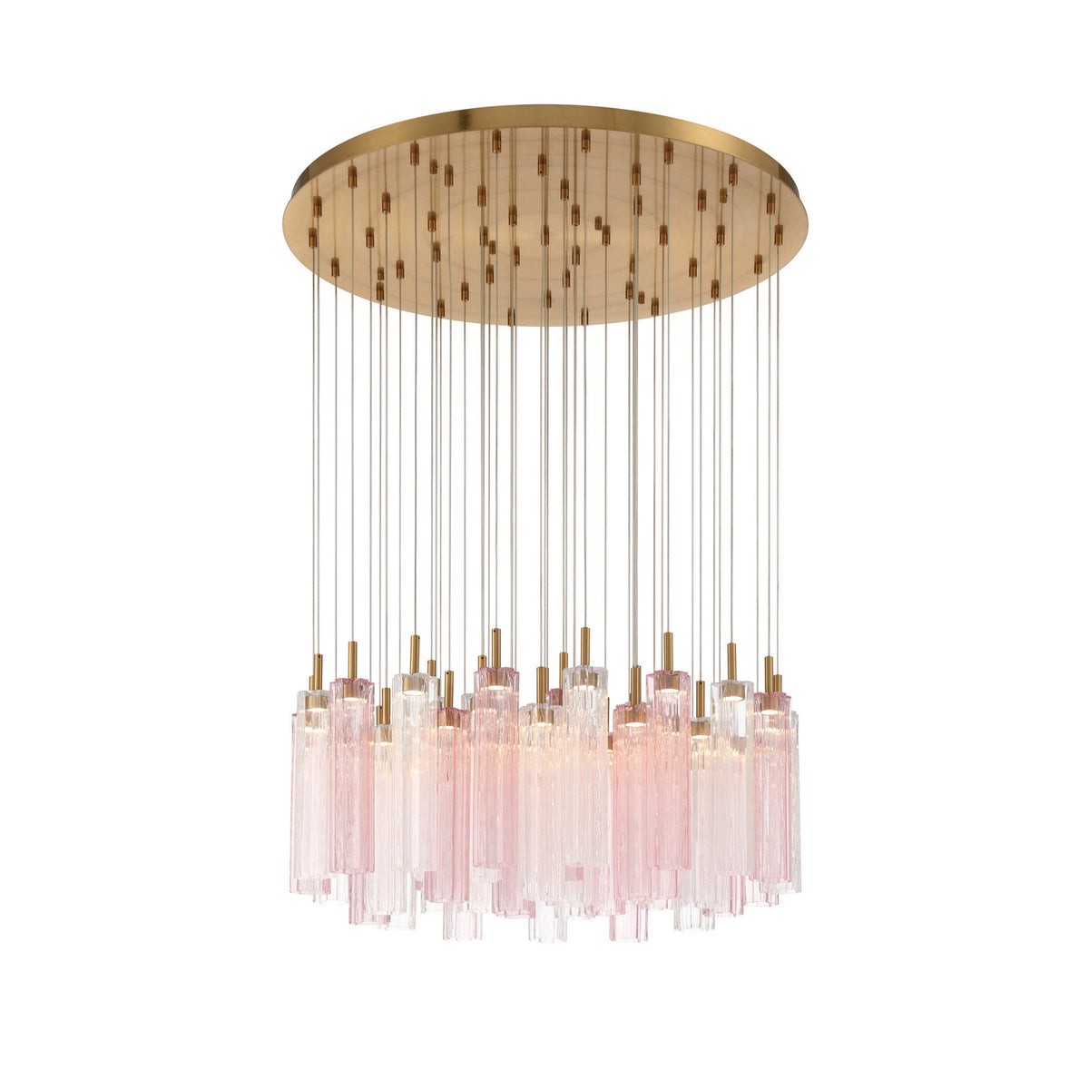 Crystorama Addis 36" LED Multi-Light Pendant Aged Brass Spring - detail