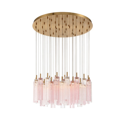 Crystorama Addis 36" LED Multi-Light Pendant Aged Brass Spring - detail